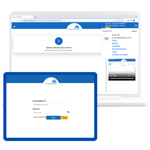 CryptoESIGN regulated access control and signer authentication interface